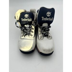 Timberland Men's Size 6.5 Vintage 90s Leather‎ Euro Hiker Boots White/Blue